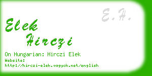 elek hirczi business card